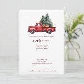 赤素朴トラック付きクリスマスファームハウスフランネル シーズンカード (スタンド正面)