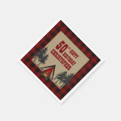 赤素朴バッファローチェックキャンプファイヤーキャンプ誕生日 スタンダードカクテルナプキン (角)