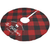 赤素朴バッファローチェックトナディアモノグラム ブラッシュドポリエステルツリースカート (アングル)