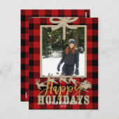 赤素朴バッファロープライドKraftトナカイ写真 ポストカード (正面/裏面)