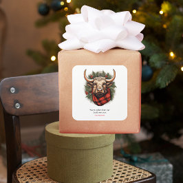 赤素朴バッファロープレイドファームハウス スクエアシール