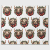 赤素朴バッファロープレイドファームハウス ラッピングペーパー (フラット)