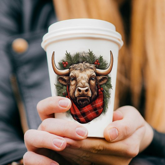 赤素朴バッファロープレイドファームハウス 紙コップ