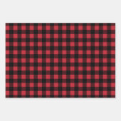 赤素朴バッファロープレイドメリークリスマスパターン ラッピングペーパーシート (正面)