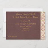 赤素朴パーティの招待状 招待状 (裏面)