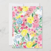 赤素朴ピンクフローラ水彩ブライダルシャワー 招待状 (裏面)