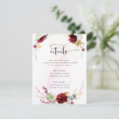 赤素朴フローラエレガント招待状 エンクロージャーカード (スタンド正面)