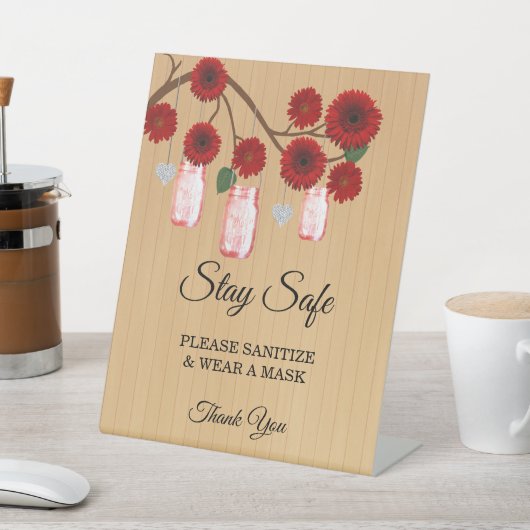 赤素朴フローラメイスン結婚ズ・ジャース 台座サイン (インサイチュ)