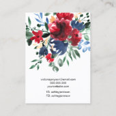 赤素朴フローラロゴジュエリーイヤリングのネックレス 名刺 (裏面)