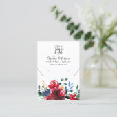 赤素朴フローラロゴジュエリーイヤリングのネックレス 名刺 (スタンド正面)