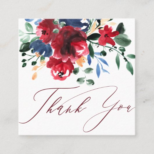 赤素朴フローラ軍令感謝してい令 スクエア名刺 (正面)