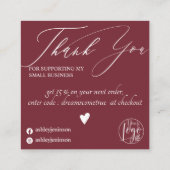 赤素朴フローラ軍令感謝してい令 スクエア名刺 (裏面)