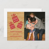 赤素朴プレゼントホリデーフォトポストカード シーズンポストカード (正面/裏面)