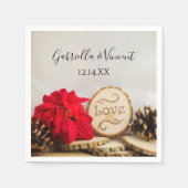 赤素朴ポインセチア冬の結婚式 スタンダードカクテルナプキン (正面)
