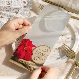 赤素朴ポインセチア冬ウエディングプログラム プログラム