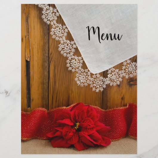 赤素朴ポインセチア地方ウィンターウエディングメニュー (正面)