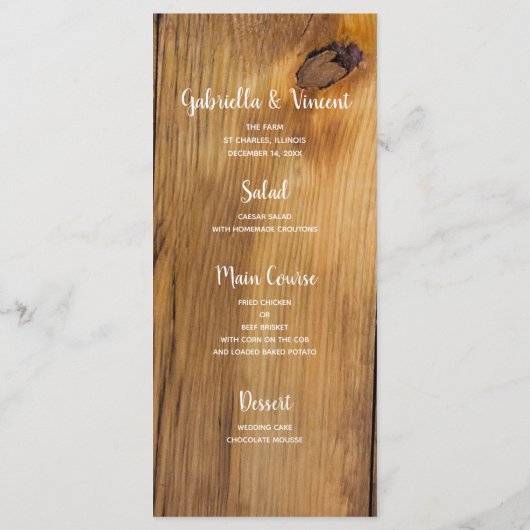 赤素朴ポインセチア地方ウィンターウエディングメニュー メニュー (裏面)