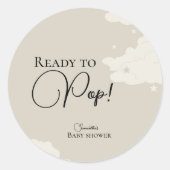 赤素朴ミニマルちゃんシャワーポップ・アートの準備 ラウンドシール (正面)