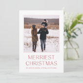 赤素朴メリークリスマス家族の写真カード シーズンカード (スタンド正面)