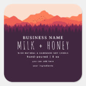 赤素朴モダン山蝋燭ラベル スクエアシール (正面)