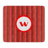 赤素朴モノグラム&ストライプ カッティングボード (正面)