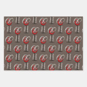 赤素朴ワイングラス台本60番誕生日ギフトWr ラッピングペーパーシート (正面3)