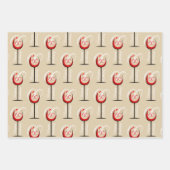 赤素朴ワイングラス台本60番誕生日ギフトWr ラッピングペーパーシート (正面)