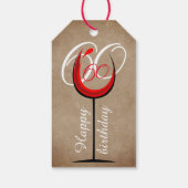 赤素朴ワイングラス台本60誕生日 ギフトタグ (裏面)