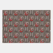 赤素朴ワイングラス台本70誕生日プレゼント ラッピングペーパーシート (正面3)