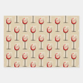 赤素朴ワイングラス台本70誕生日プレゼント ラッピングペーパーシート (正面)