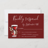 赤素朴ワイングラス70歳の誕生日パーティー 出欠カード (裏面)