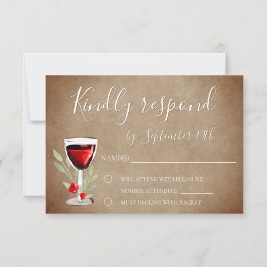 赤素朴ワイングラス80th誕生日パーティー 出欠カード (裏面)