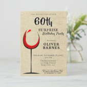 赤素朴ワインサプライズ60thバースデーパーティー 招待状 (スタンド正面)