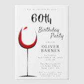 赤素朴ワイン60th誕生日パーティー ベラム紙招待状 (正面)