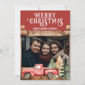 赤素朴ヴィンテージトラック写真 シーズンカード (正面)