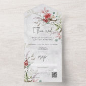 赤素朴冬の果実&ボホコットンQRコード オールインワン招待状 (内側)