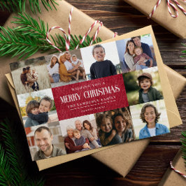 赤素朴冬クリスマス10枚コラージュ シーズンカード