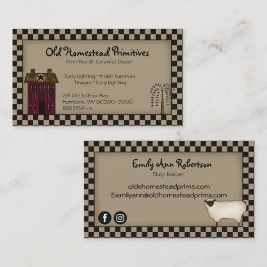 赤素朴初期の塩箱ヤナギ樹国 名刺 (正面/裏面)