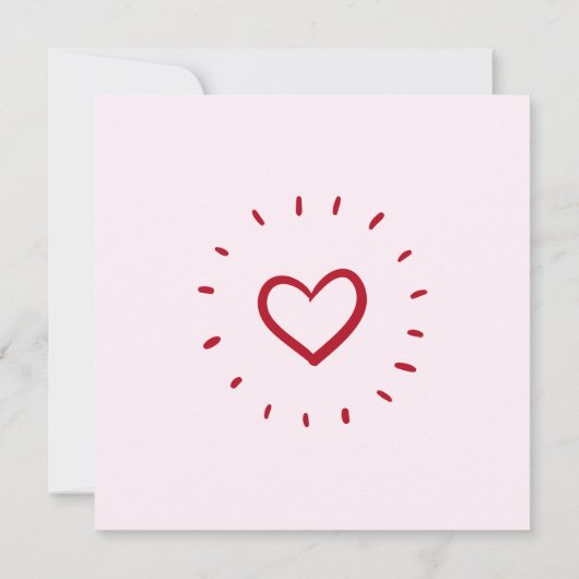 赤素朴君は私のハートのフォトカカスタムードを獲得 招待状 (裏面)