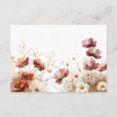 赤素朴大麦水彩ワイルドフラワー披露宴 エンクロージャーカード (裏面)