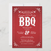 赤素朴婚約パーティBBQ 招待状 (正面)