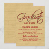 赤素朴字卒業招待状 招待状 (正面/裏面)