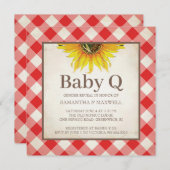 赤素朴市松模様に赤の赤のシャワーを男女が明かす 招待状 (正面/裏面)