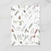 赤素朴手文字の冬の結婚式の詳細 エンクロージャーカード (裏面)