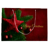 赤素朴星かわいいクリスマス抱き枕 ラージペーパーバッグ (裏面)