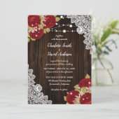 赤素朴木レースのストリングラ結婚イト 招待状 (スタンド正面)