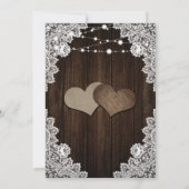 赤素朴木レースのストリングラ結婚イト 招待状 (裏面)