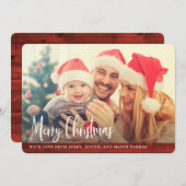 赤素朴木材 | Merry Christmas Photo シーズンカード (正面/裏面)