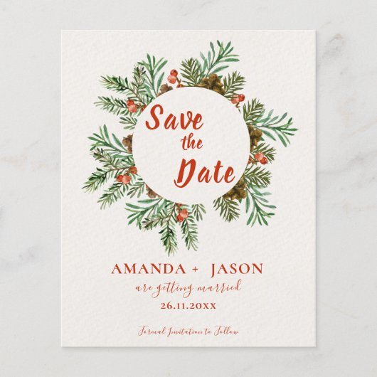 赤素朴果実クリスマスウェディング日付を保存 (正面)