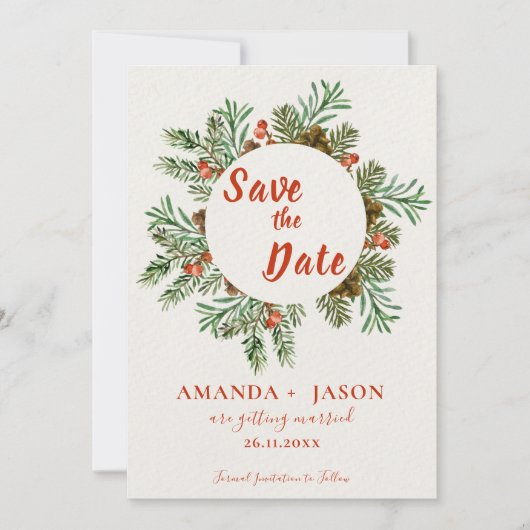 赤素朴果実クリスマスウェディング日付を保存 (正面)